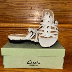Clarks Artisan White Multi-Strap Sandals
